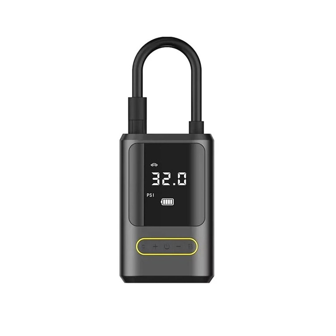 پمپ باد هوشمند شارژی تایر خودرو مدل ATJ‑8466 با چراغ قوه LED